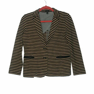 J.Crew Blazer Jacket Women's Sz S Maritime Two Button Notch Lapel Striped Black